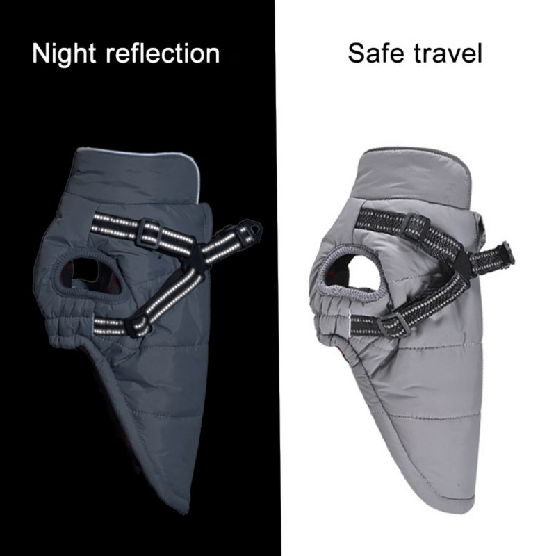 Χειμερινά παλτά για σκύλους Άνετο αντανακλαστικό μπουφάν με λουρί για κρύο καιρό, ζεστό μπουφάν για σκύλους για κουτάβια, μεσαίου μεγέθους, γάτα