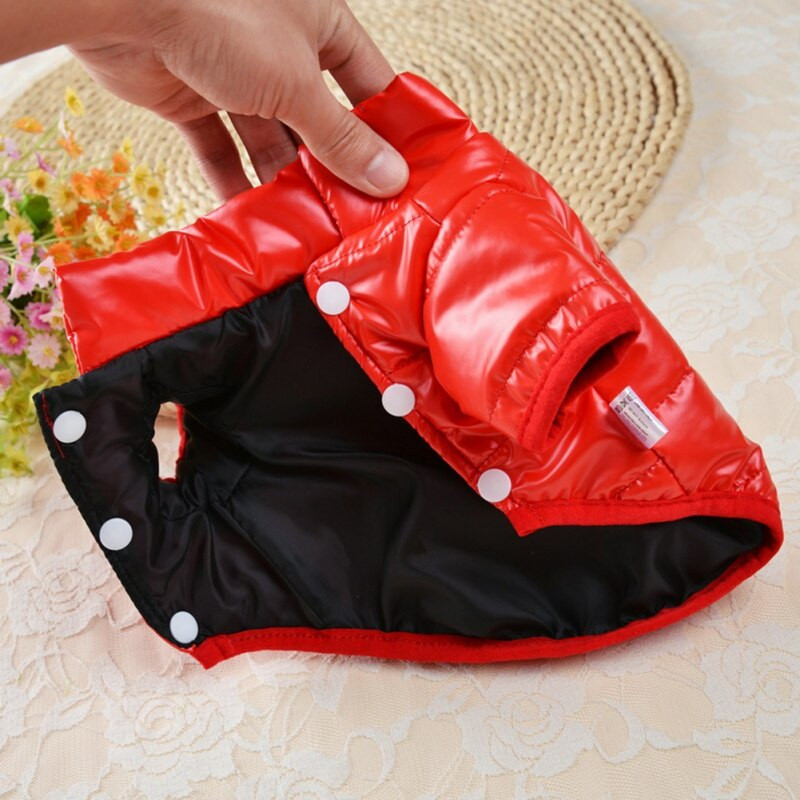 Oblečenie pre domáce zvieratá, nepremokavý kožený kabát pre psov, zimná teplá prešívaná bunda pre malé a stredné psy, čivava, francúzsky buldoček