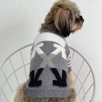 Моден пуловер Дрехи за домашни кучета Удебелени топли дрехи Кучета за плетене Малък сладък принт на чихуахуа Есен Зима Gary Boy Mascotas