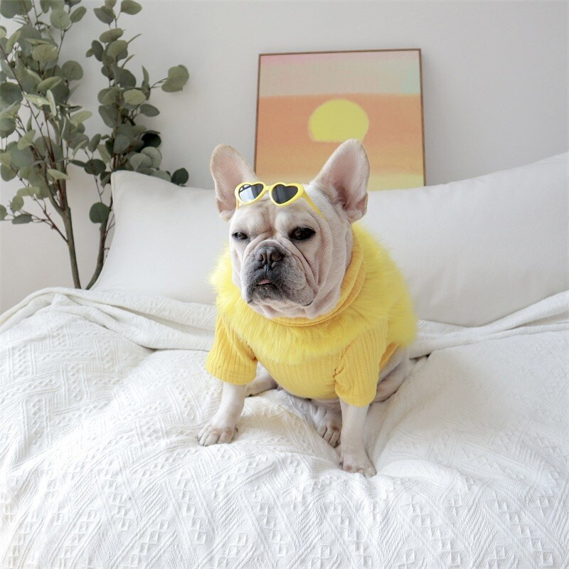 Luxusné oblečenie pre psov pre malé psy, mačky, zimný teplý kožušinový sveter pre psov, sladký kórejský štýl, kabát pre francúzskeho buldočka, šteňa, čivava, bunda