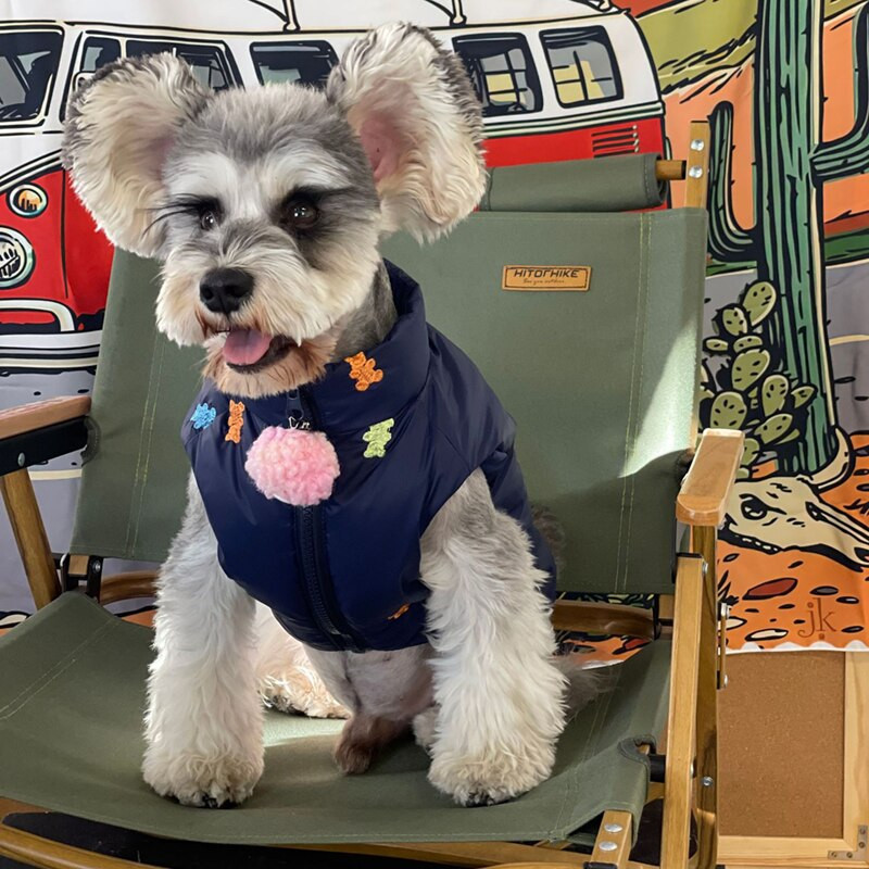 Soe karu sulejope mantel Lemmiklooma koera riided Multikas Paksud riided Koerad Väikesed armsad Chihuahua Print Sügistalv Talv valge poiss Kingitus