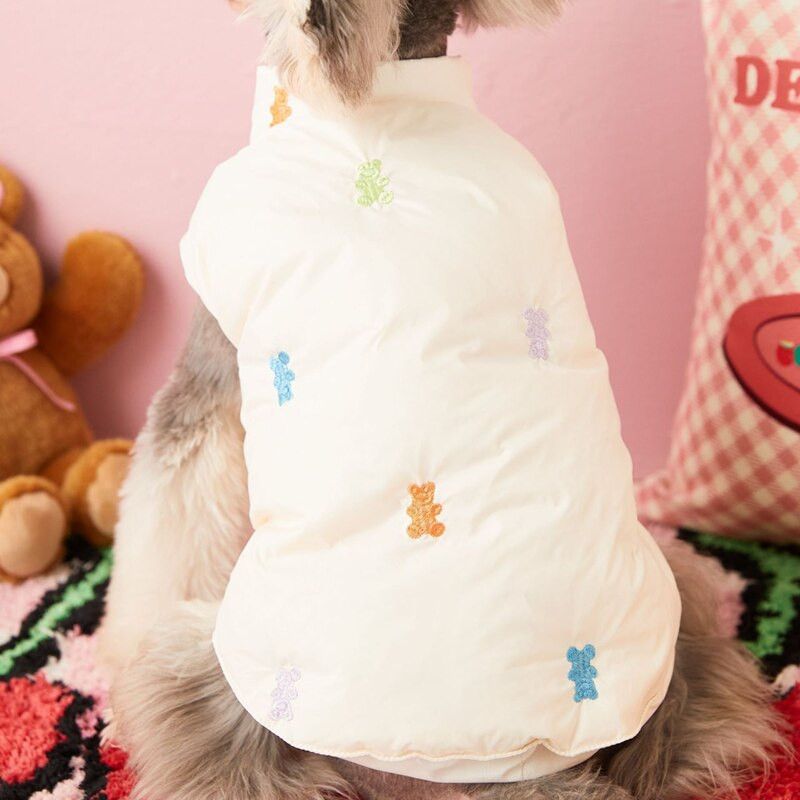 Soe karu sulejope mantel Lemmiklooma koera riided Multikas Paksud riided Koerad Väikesed armsad Chihuahua Print Sügistalv Talv valge poiss Kingitus