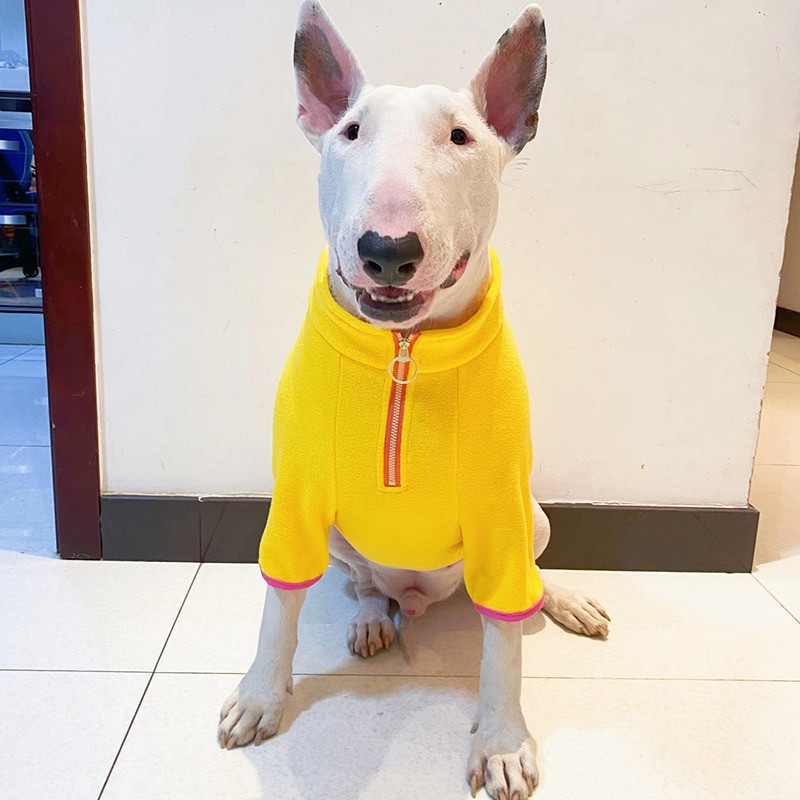 Oblečenie pre veľkých psov, zimná teplá polar fleecová bunda pre psov, mikiny s kapucňou pre veľké psy, francúzsky buldoček, bulteriér