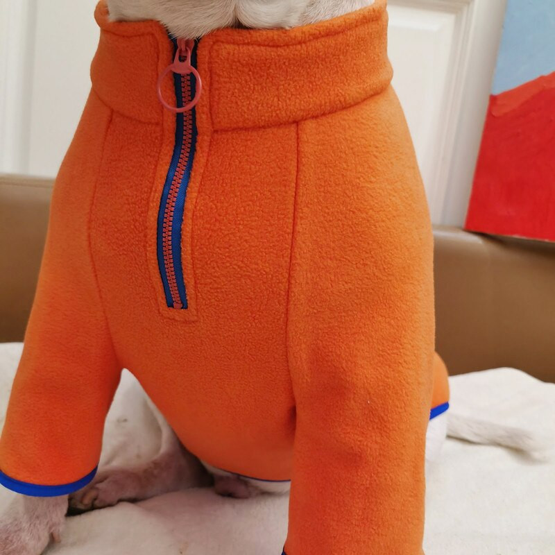 Oblečenie pre veľkých psov, zimná teplá polar fleecová bunda pre psov, mikiny s kapucňou pre veľké psy, francúzsky buldoček, bulteriér