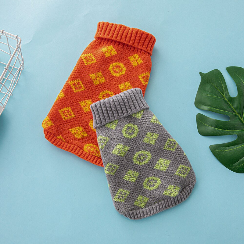 Pulover pentru animale de companie cu gât rotic la modă de toamnă/iarnă Haine moi și confortabile pentru câini Schnauzer Corgi pentru câini mici și mijlocii