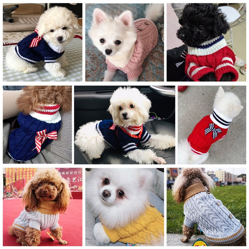 Koerariided soojad kutsika merevärvi stiilis kikilipsud kampsunid lemmiklooma jope mantel Talvine koera kampsun riided väikestele koertele chihuahua