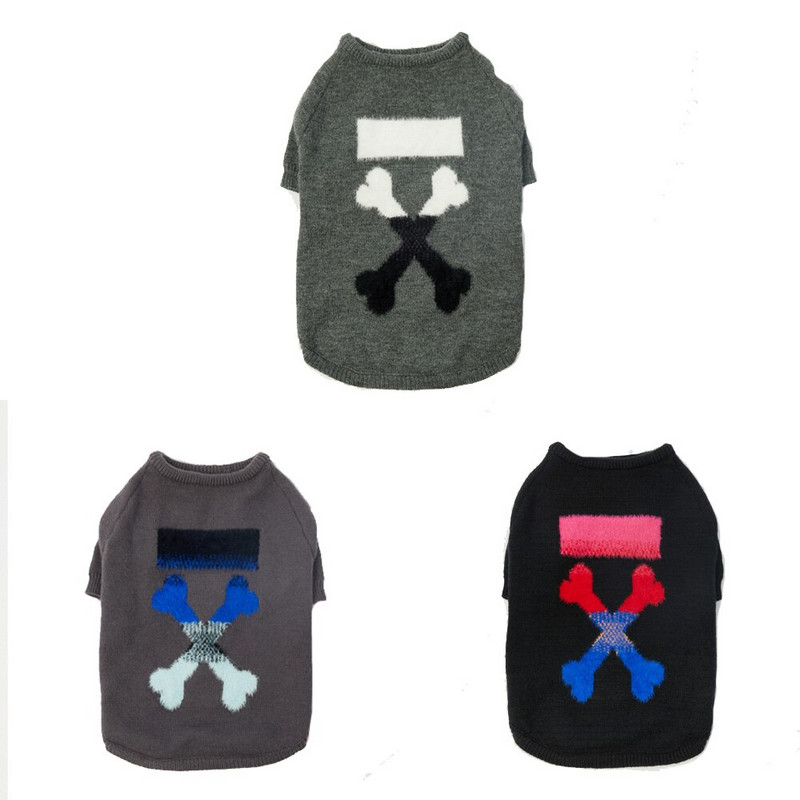 GULULU crni pleteni pulover za pse, zimska topla odjeća za pse za francuskog buldoga Dizajn modne odjeće za štene Dropshipping