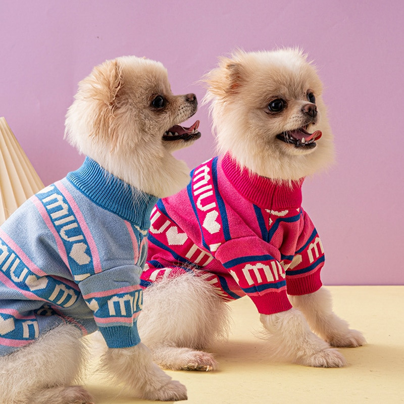 Lemmiklooma Koerad Kassid Kootud Kampsun Sügis Talv Kahekordne Paks Soe Pullover Kutsika Riided Mood Väikesed Keskmised Lemmikloomariided Lemmikloomade riided