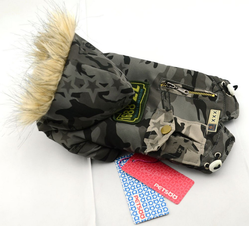 Klasický maskáčový kabát pre psa, zimný, oblečenie pre šteniatka, armádne zelený