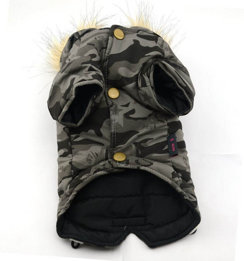 Klasický maskáčový kabát pre psa, zimný, oblečenie pre šteniatka, armádne zelený