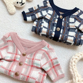 Πλεκτό πουλόβερ σκύλου με κουμπιά Bichon καρό πουλόβερ Puppy Poodle Ζεστά ρούχα για το φθινόπωρο και το χειμώνα μαλακά ρούχα για σκύλους