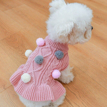 Πλεκτό πουλόβερ για σκύλους χειμωνιάτικη φούστα Μαλακά ζεστά ρούχα για σκύλους για σκύλους Γάτες παλτό για μικρά ρούχα για κατοικίδια Yorkie Chihuahua