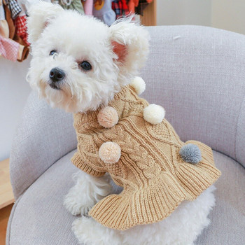 Зимен пуловер за кучета, котки, пола, плетиво, меки топли дрехи за кучета за кучета, котки, палто за малки йорки, чихуахуа, облекло за домашни любимци