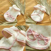 Λούτρινο παλτό σκύλου Φθινοπωρινά χειμωνιάτικα ρούχα για σκύλους Γλυκό ροζ φιόγκο πουλόβερ σκύλου με κουκούλα με κουκούλα για κατοικίδια για μικρά σκυλιά Yorkshire Ropa Perro