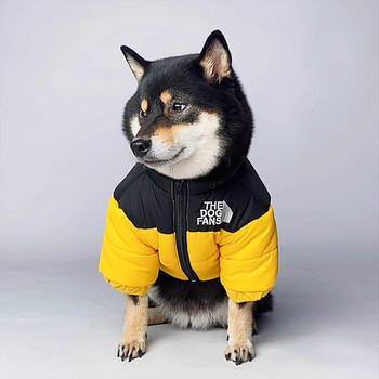 S-5XL Dog Face Зимни дрехи за домашни любимци Куче пухено яке Топло дебело палто за кучета Костюм за домашни любимци Облекло за френски булдог Кученце Жилетка за кучета