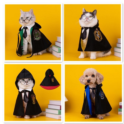 Potter Cat Cape Puppy Šalle Helovīna pet Kostīms suns tērps.