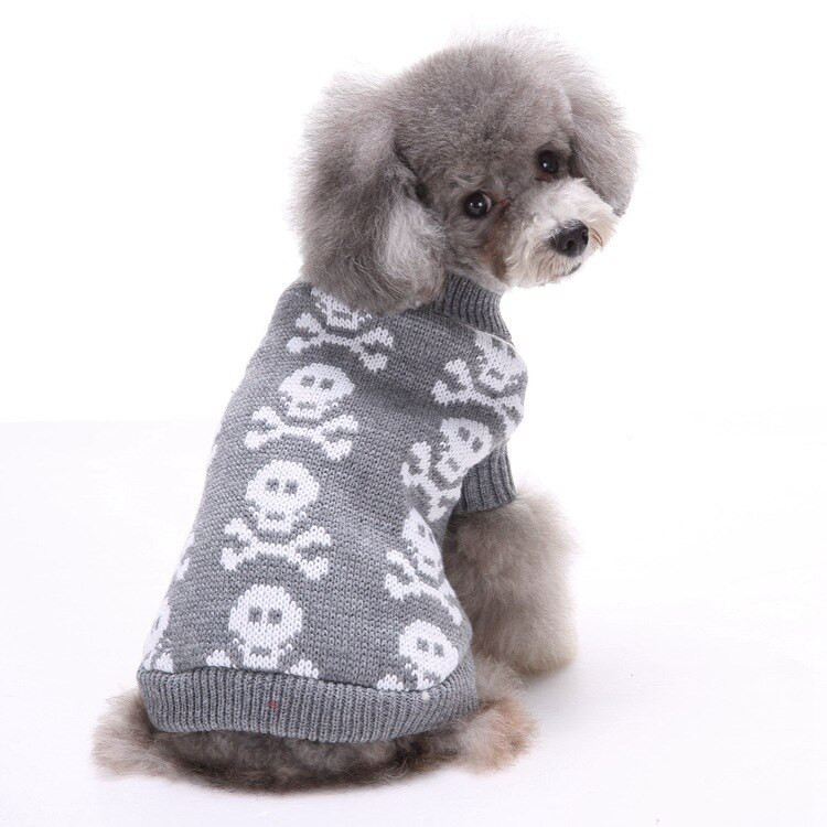 Mačka Pes Sveter Lebky Žakárový Domáce zvieratá Šteniatko Kabát Bunda Teplý Sveter Oblečenie Pre Psy Mačky Malé Stredné