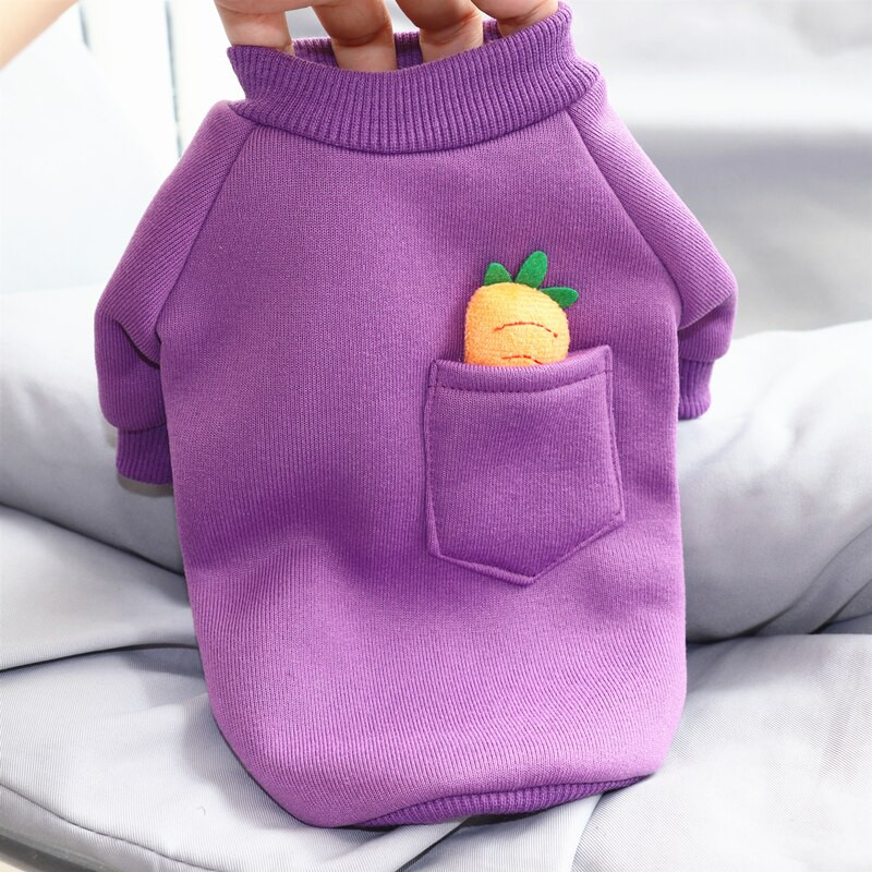 Multifilm Porgand Koera riided Sügis- ja talveriided Lemmikloom Bichon Teddy Kampsun Ühevärviline Pehme Kutsika Soe Kampsun