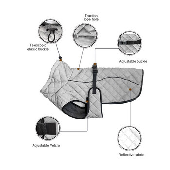 Яке за домашни любимци Жилетка за кучета Зимна уютна водоустойчива ветроустойчива пълна светлоотразителна дреха Палто за големи кучета за средно големи кучета Костюм