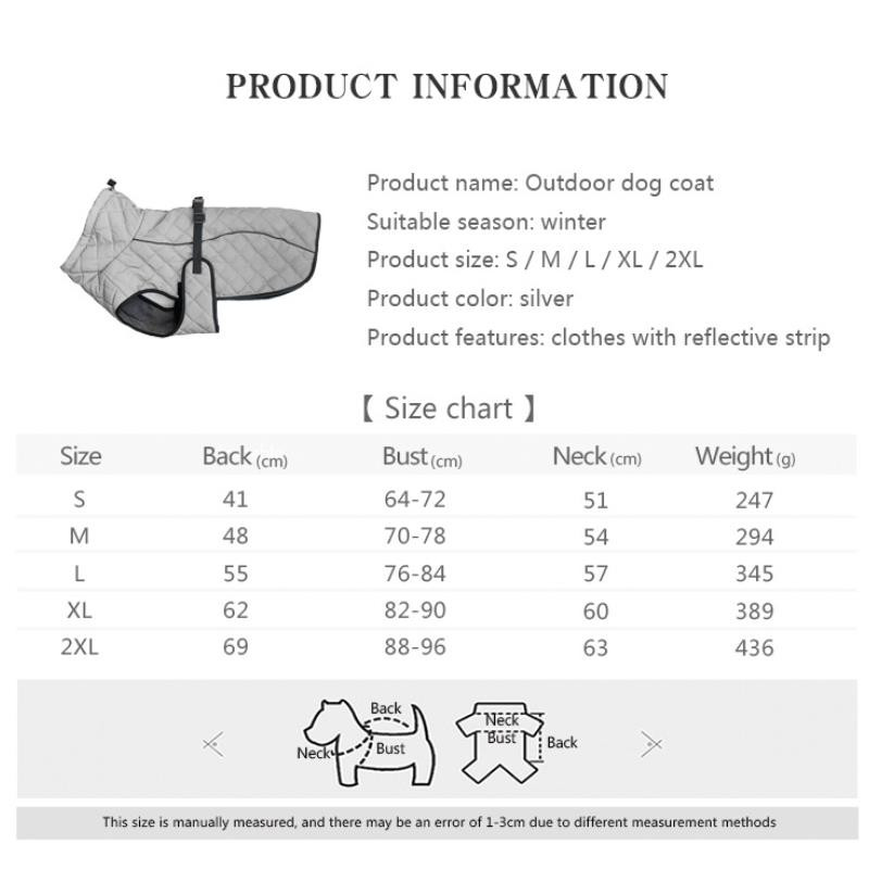 Pet Charge jope koera vest Talvine hubane veekindel tuulekindel täielikult helkurriided suur koeramantel keskmise suurusega koertele kostüüm
