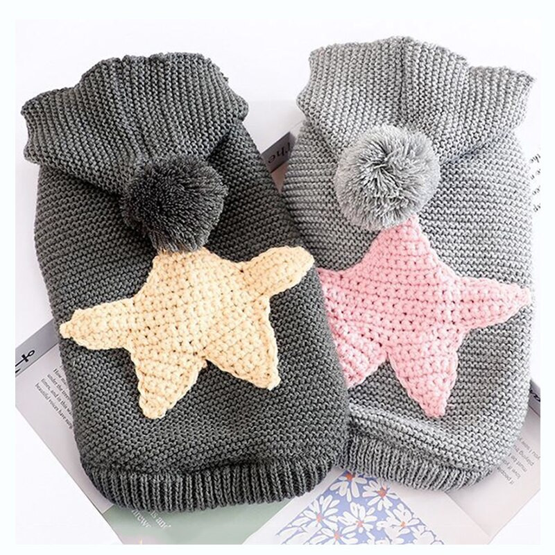 Pulover pentru câini, cald, toamnă, iarnă, hanorace pentru animale de companie, haină pentru câini de talie mică, mijlocie, tricotată moale, jachetă pentru animale de companie, îmbrăcăminte pentru buldogi chihuahua