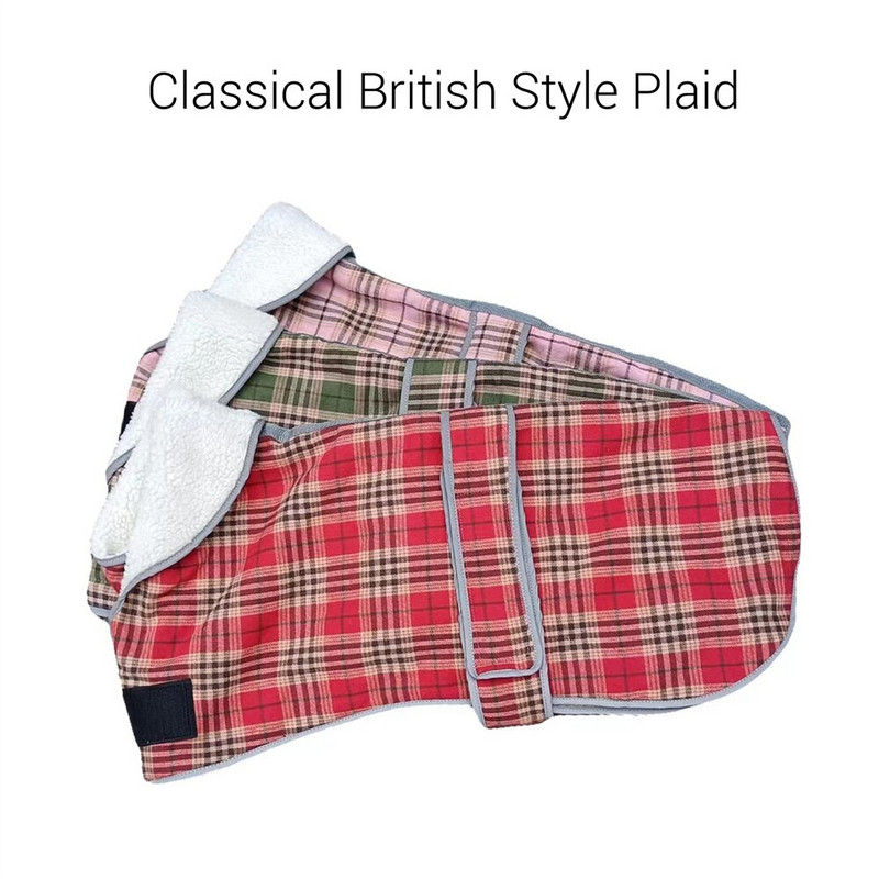 Oblečenie pre psov Luxusný dizajnérsky zimný teplý škótsky kockovaný kabát pre stredne veľké psy s hrubou flísovou podšívkou, reflexná bunda pre domáce zvieratá