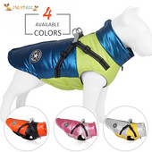 Jachetă pentru câini de companie cu ham, haine calde de iarnă pentru câini, pentru haine impermeabile pentru câini mici, ținute de buldog francez Chihuahua