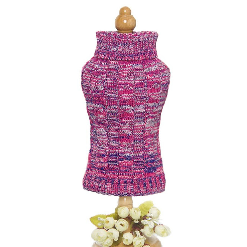 Pletený sveter pre psa a mačku, farebný dizajn s otočným vzorom, kabát a bunda pre šteniatka, zimné teplé oblečenie, 5 veľkostí, 4 farby