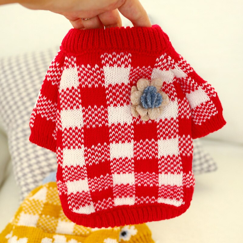 Kućni ljubimac, mali pas, mačka, zimska odjeća TEDDY Pulover s čivavom u obliku cvijeta u 2 boje, 5 veličina