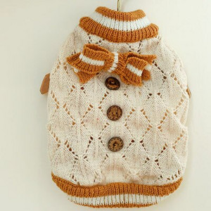 Pulovere cu fundă de lemn cu fundă Haine pentru câini Pulover pentru pisici Pulover pentru câini de talie mică.