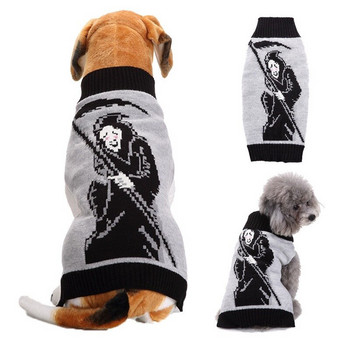 Αποκριάτικο πουλόβερ για σκύλους με σκελετούς κολοκύθας για κατοικίδια αποκριάτικη στολή για μικρούς μεσαίους μεγάλους σκύλους Κουτάβια γιορτινά πουλόβερ