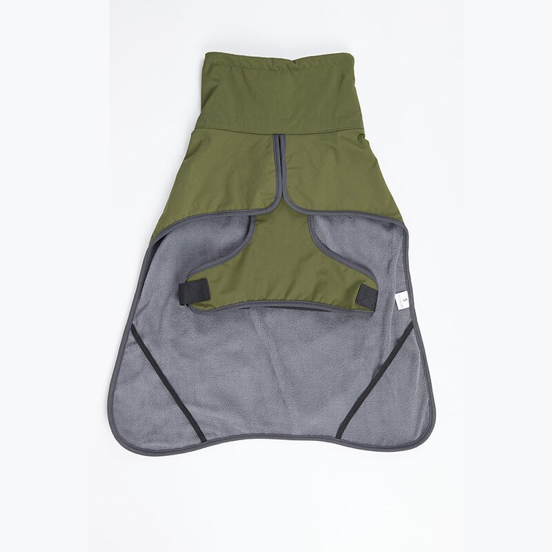 Jachetă caldă pentru câini cu gât înalt Blana din bumbac Vestă reflectorizată Îngroșa toamna iarnă Haina pentru animale de companie pentru câini de talie medie (XL, verde armată)