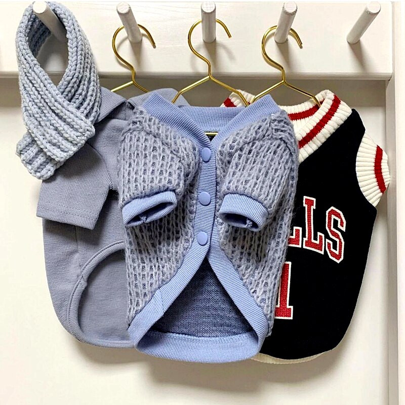 Lemmikloomariided Sügis Talv Keskmine Väike Koer Kootud Kampsun Mood Sall Armas mantel Kassipoeg Kutsikas Armas Kardigan Yorkshire Puudel