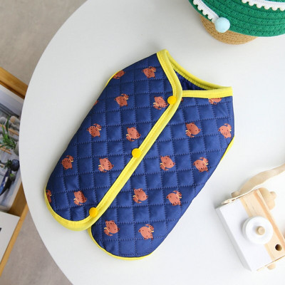 Nové oblečenie pre psov z roku 2022, bavlnená vesta s malými líškami, jeseň/zima, teplá vesta, oblečenie pre domácich miláčikov, módna košeľa s otvorenými gombíkmi