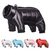 Îmbrăcăminte pentru câini de iarnă pentru animale de companie, impermeabilă, călduroasă, jachetă pentru câini, haine, guler încorporat, salopetă pentru cățeluș, îmbrăcăminte reflectorizantă pentru buldog francez.