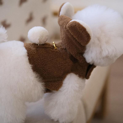 Panda Bear Cute Pet Dogs Ρούχα Winter Fleece Ζεστά παλτά για σκύλους με λουρί για μικρούς μεσαίους σκύλους Ρούχα Chihuahua Perro