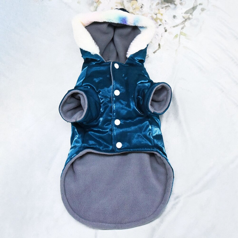 Soe koerajope lumekindel tuulekindel talvine külma ilmaga lemmikloomariided pehme fliisvooder soe paks polsterdatud kapuutsiga koera lumemantel