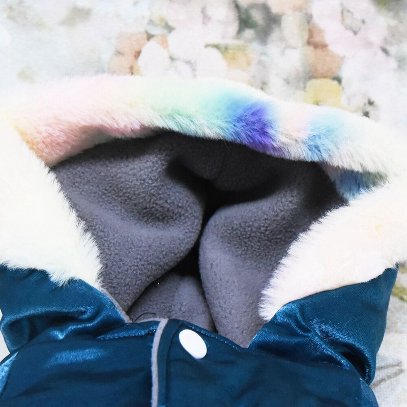 Soe koerajope lumekindel tuulekindel talvine külma ilmaga lemmikloomariided pehme fliisvooder soe paks polsterdatud kapuutsiga koera lumemantel