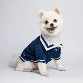 Πουλόβερ σκύλου UFBemo Cat Jersey Chien Clothes Ζακέτα πουλόβερ για Small Medium Chihuahua Christmas Puppy Navy Winter Cotton