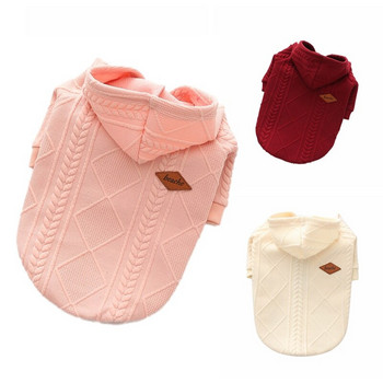 Puppy Cotton Coats with Zipper Jackets Pet Dog Winter Warm Cap Sweaters for Autumn Winter Solid Cloth Jacket for Chihuahua Cloth