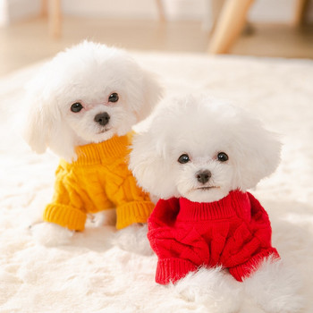 Πουλόβερ σκύλου γάτας Χειμερινό κουτάβι Μικρά ρούχα για σκύλους πλεκτά ρούχα Yorkshire Pomeranian Maltese Bichon Poodle Schnauzer Ρούχα για σκύλους