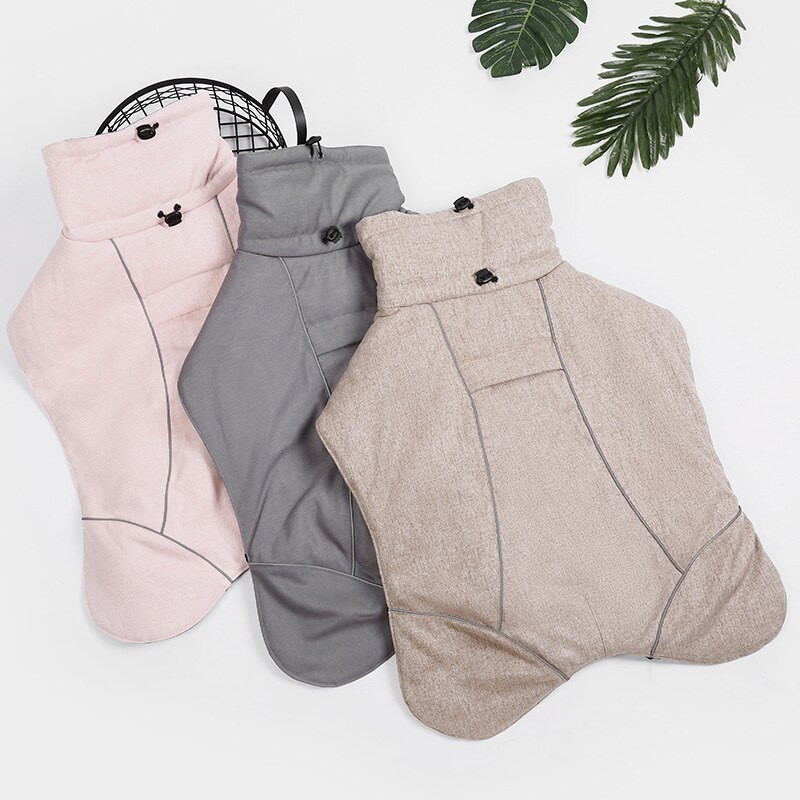 Módna vesta s vysokým golierom pre domáce zvieratá, bunda pre stredne veľké psy, Weimarský stavač, chrt, zahusťovacia teplá zimná vesta pre veľkých psov