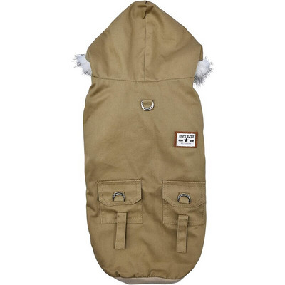 Talvine soe koerte kapuuts Trench Coat tuulekindel Parka kutsika jope Külma ilmaga koerte riided väikestele koertele Chihuahua Prantsuse buldog