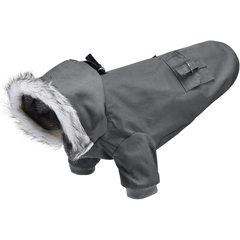 Talvine soe koerte kapuuts Trench Coat tuulekindel Parka kutsika jope Külma ilmaga koerte riided väikestele koertele Chihuahua Prantsuse buldog