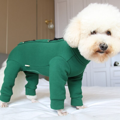 Overal pre domácich miláčikov, teplý 100% bavlnený overal, oblečenie pre šteniatka, chráni bruško, pyžamo, zipsová bunda pre malé psy, čivava, pudel, kabát