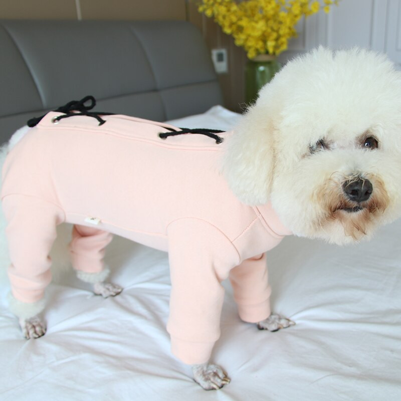 Overal pre domácich miláčikov, teplý 100% bavlnený overal, oblečenie pre šteniatka, chráni bruško, pyžamo, zipsová bunda pre malé psy, čivava, pudel, kabát