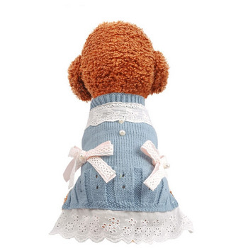 Νέο Πλεκτό Πλεκτό Πουλόβερ Φόρεμα Σκύλος Γάτα Φόρεμα Σχέδιο Dog Jumper Puppy Hoodie Παλτό Χειμερινά ζεστά ρούχα ένδυση