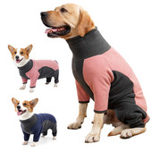 Zimné oblečenie pre psov, zahusťovací flísový teplý psí kabát, vetruodolný nastaviteľný overal pre domáce zvieratá s uzavretým bruškom, flexibilný šteňací overal