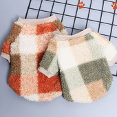 Kockovaný sveter pre domáce zvieratá, teplý flísový sveter pre malé a stredné psy, šteniatko, pes, mačka, vianočné tričko, bunda, plyšový bišón, pomeranian, schnauze, oblečenie pre psov