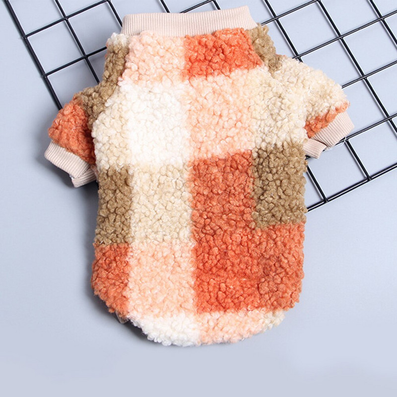 Kockovaný sveter pre domáce zvieratá, teplý flísový sveter pre malé a stredné psy, šteniatko, pes, mačka, vianočné tričko, bunda, plyšový bišón, pomeranian, schnauze, oblečenie pre psov